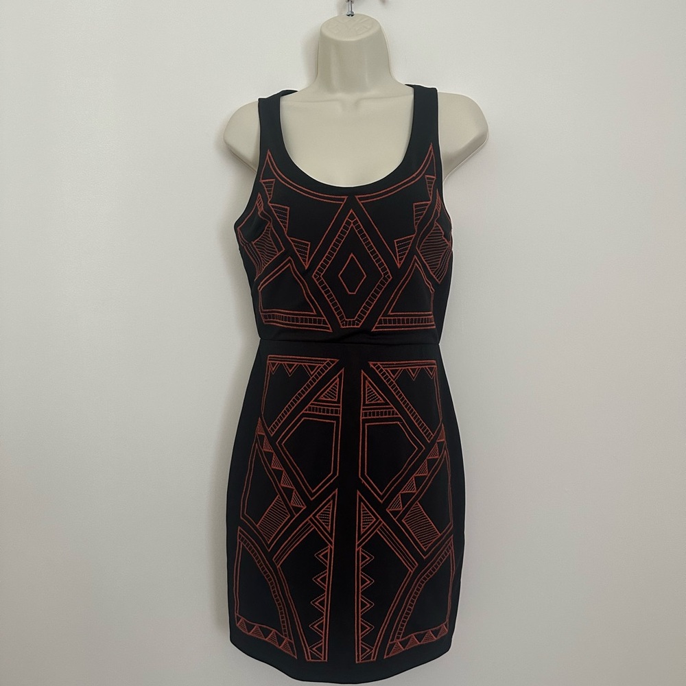 Jealous Tomato Black and Gold Sleeveless Bodycon Mini Dress D-3057